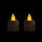 1.5" White LED Flickering Amber Lighted Christmas Votive Candles, 2ct.